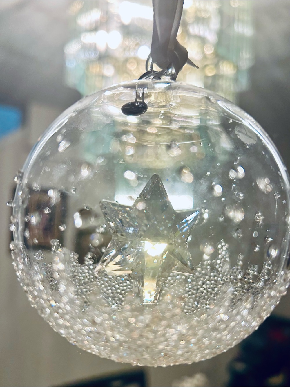 Swarovski Crystal Christmas Ball Ornament – Star Inside Holiday Bauble